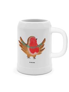 Пивная кружка Робин Рождество без слов в белом цвете Mr. & Mrs. Panda