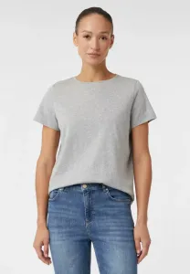 Базовая футболка с логотипом mit seitlichem Comma Casual Identity, Steingrau