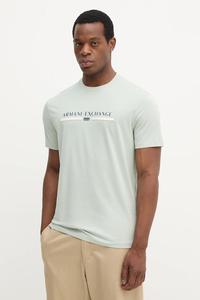 Хлопковая футболка Armani Exchange, зеленый