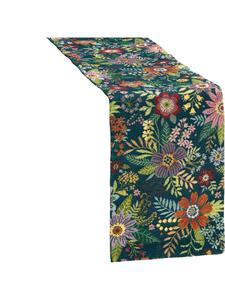 Erwin Müller Жаккардовая, хлопковая, тканая скатерть-дорожка синего и разноцветного цвета