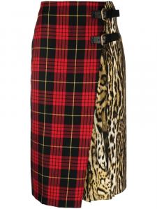 Roberto Cavalli юбка миди с принтом, красный