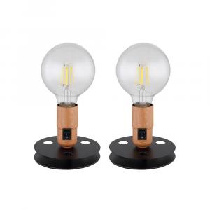 Настольная лампа Johanna, имитация дерева, черная, комплект из 2 штук Globo Lighting, черный