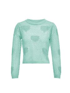 Женский свитер цвета лагуна-бирюза myMo