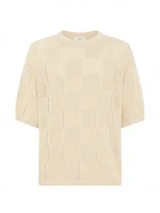 Трикотажная футболка в клетку Laneus, бежевый