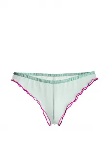 Панорама трусы-танга с рюшами Maison Close, зеленый