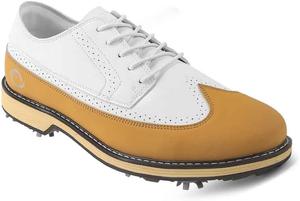 Водонепроницаемые гольф-туфли VEACAM, кожаная обувь для гольфа с шипами, шнуровка, удобные кроссовки для тренировки в гольф, желтый