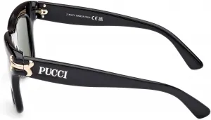 Женские солнцезащитные очки Pucci EP0222 01N, блестящие черные, размер 50/22/140 Emilio Pucci