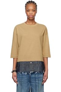 Футболка с джинсовым принтом Undercover, бежевый