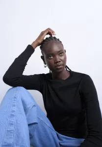 Повседневная блузка с длинными рукавами Topshop, Black