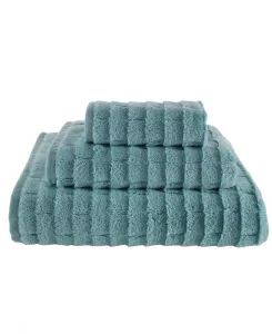 Набор из 3 банных полотенец из хлопка с текстурой под плитку "метро" Talesma, синий