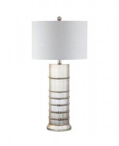 Настольная лампа Evelyn Resin со светодиодной подсветкой Jonathan Y, серебро