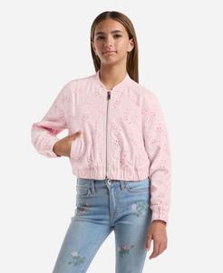 Детская куртка-бомбер с цветочным принтом abercrombie kids, Pink