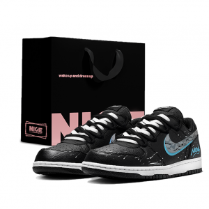 Nike Мужские низкие скейтбордные кроссовки Big Dark Night Aurora, черный