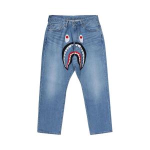Брюки BAPE Shark Loose Fit Denim Pants, Indigo