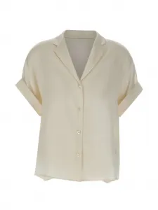 Рубашка с короткими рукавами и отворотами Eleventy, бежевый