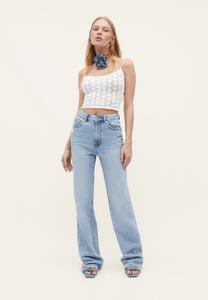 Джинсы-сигареты светло-голубого цвета Stradivarius, синий