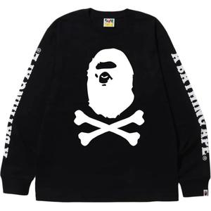 Bape Crossbone лонгслив A BATHING APE, черный
