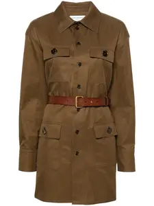 Рубашка Saharienne с поясом Saint Laurent, коричневый