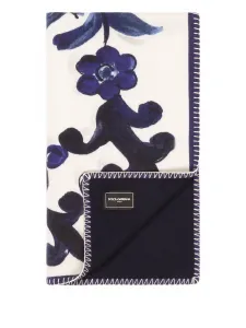 Плед с принтом майолика 180 см x 140 см Dolce & Gabbana, белый