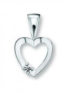 ONE ELEMENT Кулон в форме сердца с цирконием в серебре 925 пробы
