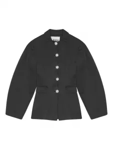 Жакет с объемными рукавами GANNI, черный