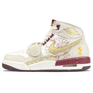 Детские баскетбольные кроссовки Legacy 312 с противоскользящим износостойким верхом и высоким голенищем для подростков Jordan, экрю/золотой