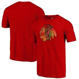 Мужская футболка chicago blackhawks красная трикотажная с эффектом поношенности Unbranded
