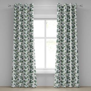 Штора Abakuhaus Eukalyptus Blätter 2er-Set, полиэстер - белый/зеленый - высота: 225 см