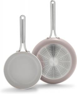 Набор из 2 сковородок GreenPan Nova с керамическим антипригарным покрытием 20 см и 25 см, серый