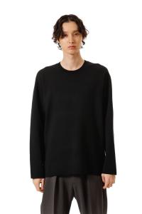 Двусторонний вязаный пуловер с круглым вырезом из шерсти и полиэстера