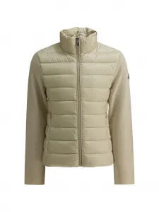 Стеганная куртка на молнии Moncler Enfant, бежевый