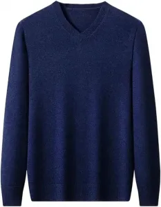 Мужской легкий вязаный свитер с V-образным вырезом, оверсайз