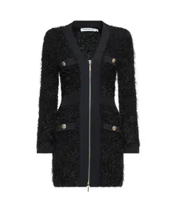 Черное платье с короткими рукавами a23cpabo0201c03300110003 Simona Corsellini, черный