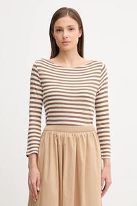 Лонгслив с добавлением льна United Colors Of Benetton, коричневый