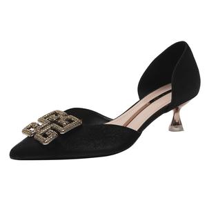 Bamiti Женские туфли на высоком каблуке цвета хаки/синие/розовые/оранжево-красные/чёрные - чёрные, цвет Black