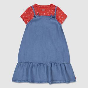Платье многослойное с футболкой для больших девочек S-xl Levi's, Splash Zone - Medium Wash