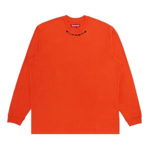 Топ Supreme Collar Logo Long-Sleeve 'Orange', оранжевый