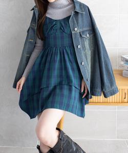 Платье-комбинация в клетку