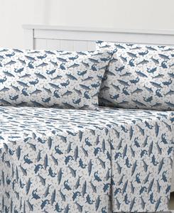 Комплект постельного белья Sharks из 4 предметов, размер Full Dream Factory, Blue