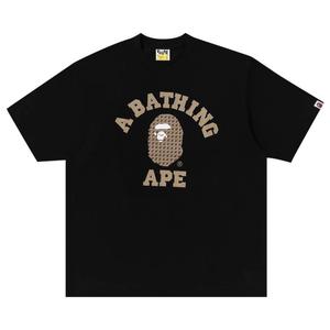 Футболка BAPE Sta Houndstooth College Relaxed Fit Tee, Black