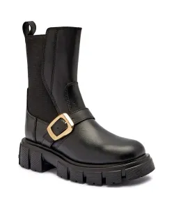 Кожаные ботильоны на платформе Love Moschino, черный