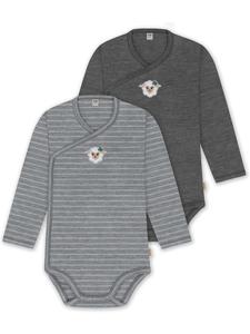 Normani Outdoor Sports Комплект из 2 органических детских боди с длинными рукавами серого/антрацитового цвета