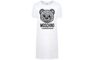 Женское белое короткое платье с рукавами MOSCHINO