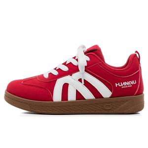 Легкие противоскользящие скейтерские кросовки Low top для женщин с эффектом увеличения роста HUANQIU, red