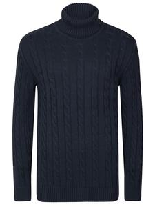 Водолазка из трикотажного свитера с косами темно-синего цвета Felix Hardy