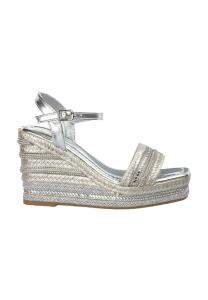 Босоножки на танкетке PUNTERA Y CIERRE CON HEBILLA - High heeled sandals Alma Blue, серебряный