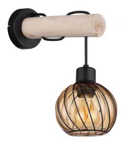 Настенная лампа Globo, 13x27x30 см, натуральный/черный