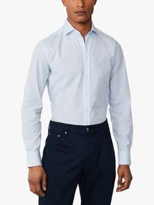 Рубашка с микропринтом цветов приталенного кроя Hackett London, Sky Blue