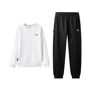 Толстовка Li-Ning, мужской комплект из 2 предметов, белый top+черный pants