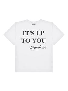 Moschino Kids футболка с надписью, белый